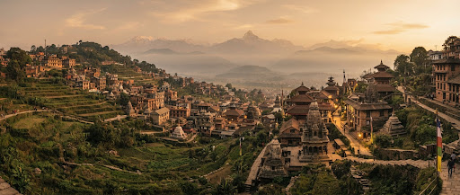 The sacred hills of Kirtipur at golden hour